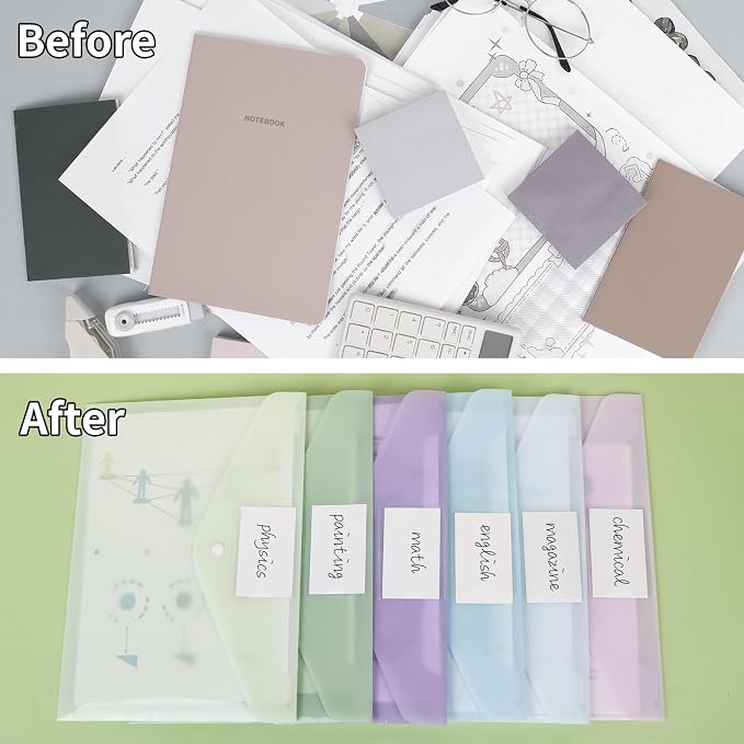 EOOUT 36 Pack Plastic Envelopes Poly Folders, Plastic File Folders - Image 5