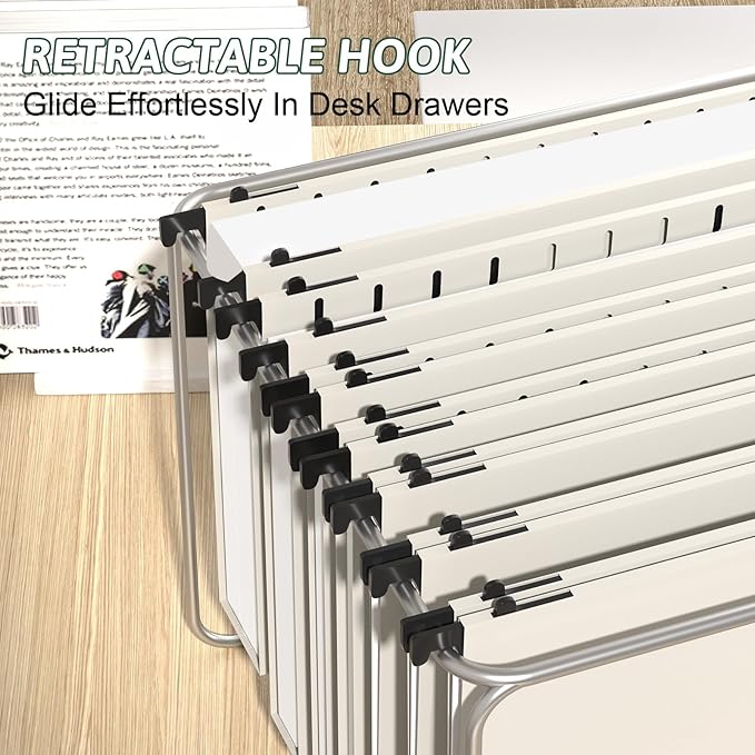 Plastic Hanging File Folder Letter Size, 12 Pack Reinforced Heavy Duty Hanging - Image 5