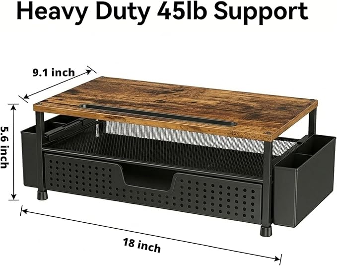 Desk Organizer and Accessories, 2-Tier Computer Monitor Stand Rise - Image 2