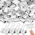 Jetec 100 Pcs 2in/51mm White Metal Binder Clips Bulk Medium Reusable Fold Back by Jetec