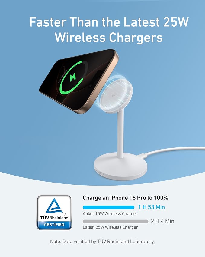 Anker MagGo iPhone 17 MagSafe Charger Compatible Stand, 15W Fast Magnetic - Image 3