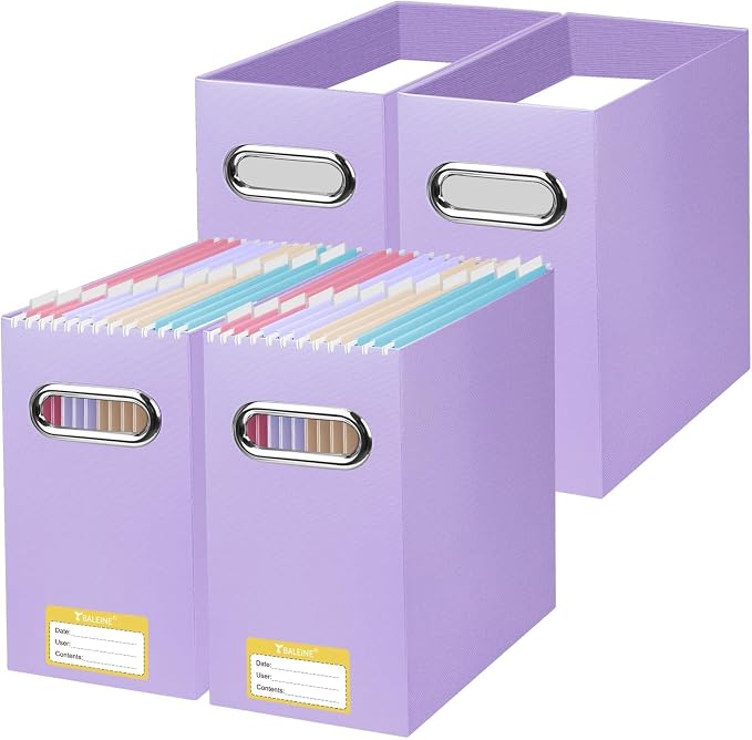BALEINE File Organizer Box, Cardboard File Folder Organizer by BALEINE