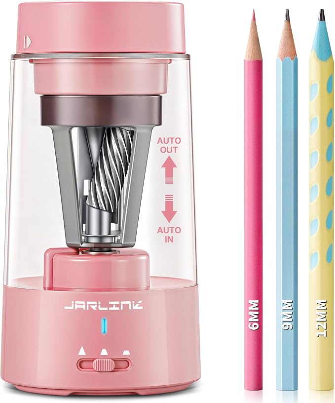 JARLINK Electric Pencil Sharpener, Fully Automatic Rechargeable Pencil Sharpener by JARLINK