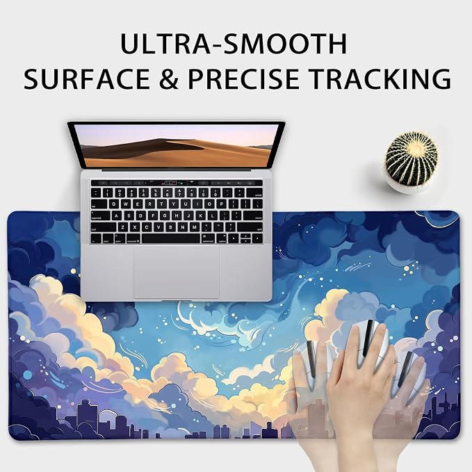 Blue Nebula Aesthetic Large Gaming Mouse Pad 31.5"x15.7"｜XXL Desk Mat, Non-Slip - Image 5