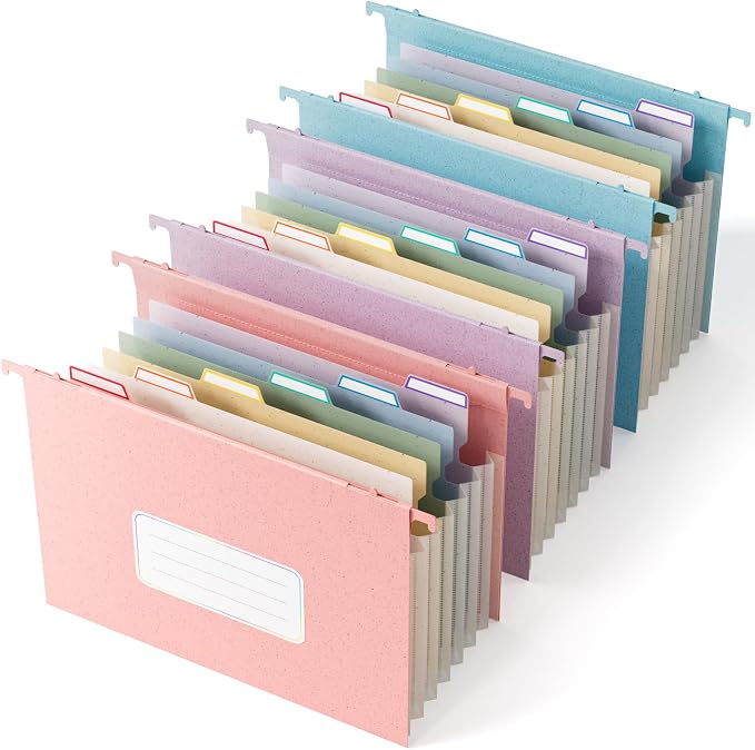 EcoStash Wheat Straw Expanding Hanging File Folders, 7-Pocket Accordion by EcoStash