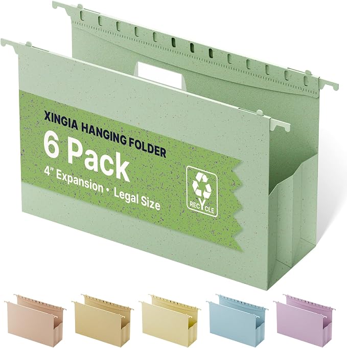 XINGIA Legal Size Hanging File Folders, Expandable 4 Inch File Folders Legal by Unknown