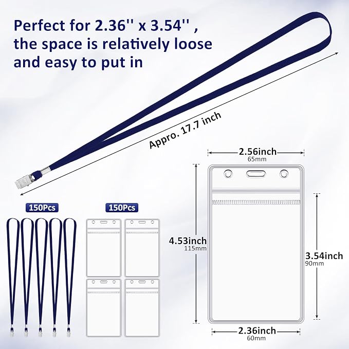 Marspark 300 Pcs ID Badge Holder - Image 2