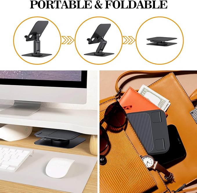 OCYCLONE iPad Stand, 360° Rotating Adjustable Foldable iPad Tablet Stand Holder - Image 7