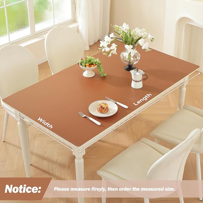 OstepDecor Brown Table Cover Protector 36 x 48 Inch, 1.5mm Thick Plastic Table - Image 2