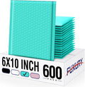 Fuxury Bubble Mailers 6x10“ 600 Pack Teal Padded Envelopes Usable Size 6x9" by Fuxury