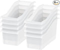 IRIS USA Plastic Book Bin Magazine Holder, Vertical Standing Connecting by IRISUSA