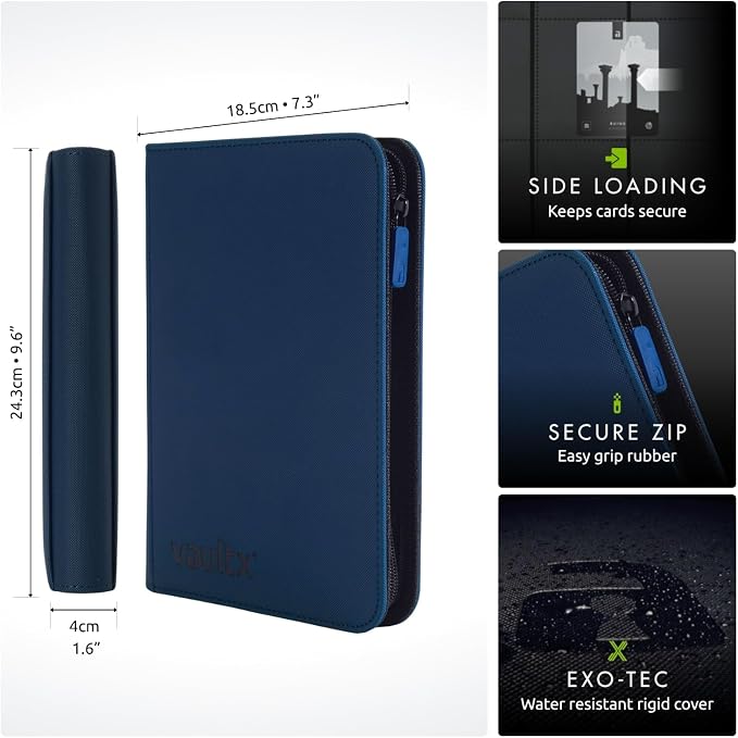Vault X 4 Pocket Zip Binder, 160 Cards, Exo-Tec Material, 20 Side-Loading Pages - Image 2