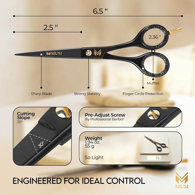Barber Hair Cutting Scissors 6.5" – 420 Japanese Standard Stainless Steel Hair - Image 2