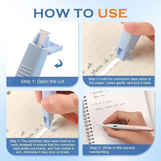 10 Pcs Correction Tape for Instant Error Fixing, Easy-to-Use Pen-Style - Image 4