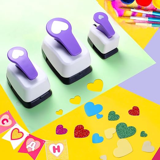 Heart Punch Set, 3/8 Inch, 5/8 Inch, 1 Inch Heart Hole Punches Set - Image 6
