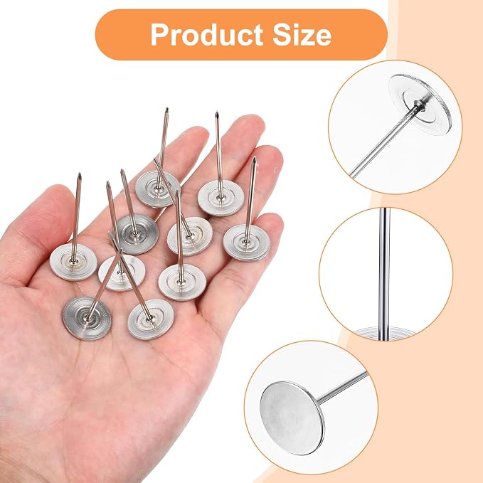 10 PCS Long Push Pins, Long Thumb Tacks 18mm X 50mm Flat Head Furniture Nails - Image 3