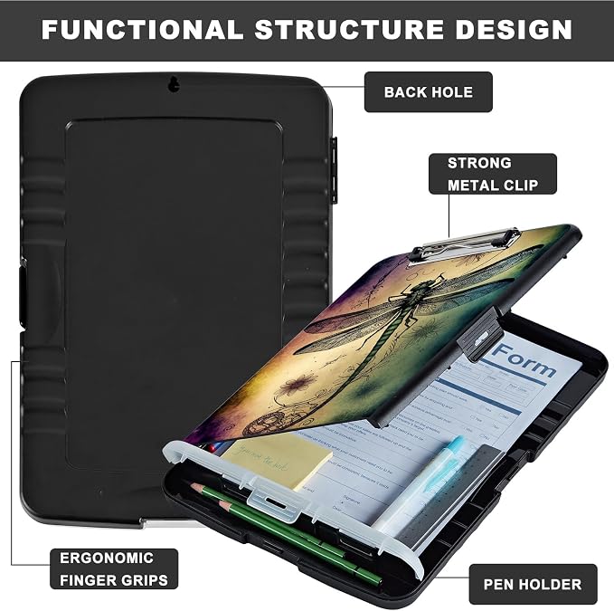 Clipboard with Storage, Heavy Duty Plastic Storage Clipboard with Low Profile - Image 6