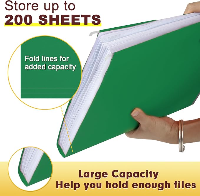 HERKKA Hanging File Folders, 60 Pack Reinforced Letter Size Hanging Folders - Image 6