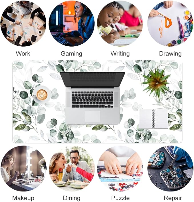 Colorful Star Large Mouse Pad, PU Leather Waterproof Desk Mat, Computer Gaming - Image 8