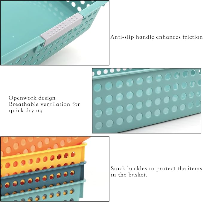 4A Paper Tray Organizer, 4 Pack Paper Tray Durable Desk Storage Bins, Stackable - Image 3