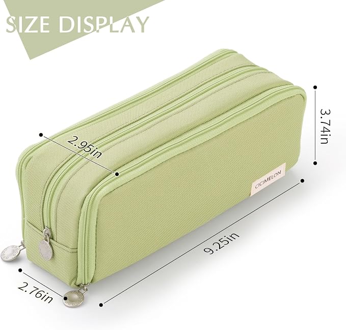 CICIMELON Large Capacity Pencil Case 3 Compartment Pouch Pen Bag - Image 6
