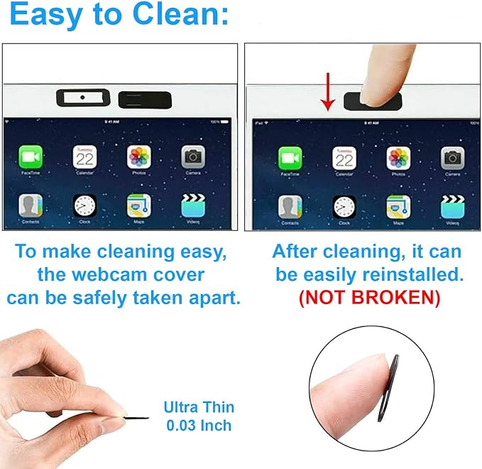 JOS Webcam Cover, 0.03 inch Ultra Thin Laptop Camera Cover Slide - Image 4