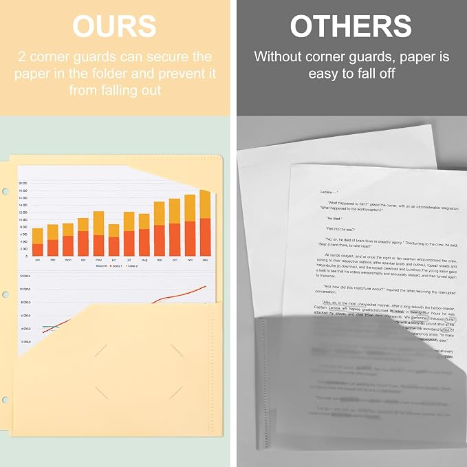 EOOUT Plastic Folders with Pockets, 3 Hole Punch Folders - Image 7