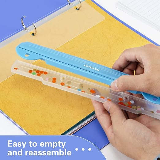 WorkLion Hole Puncher 3 Ring – Blue Portable Metal Hole Punch Single - Image 4