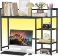Snughome Desk Shelf with LED Strip, 38.6" Desktop Organizer Shelf, Desk Hutch by Snughome