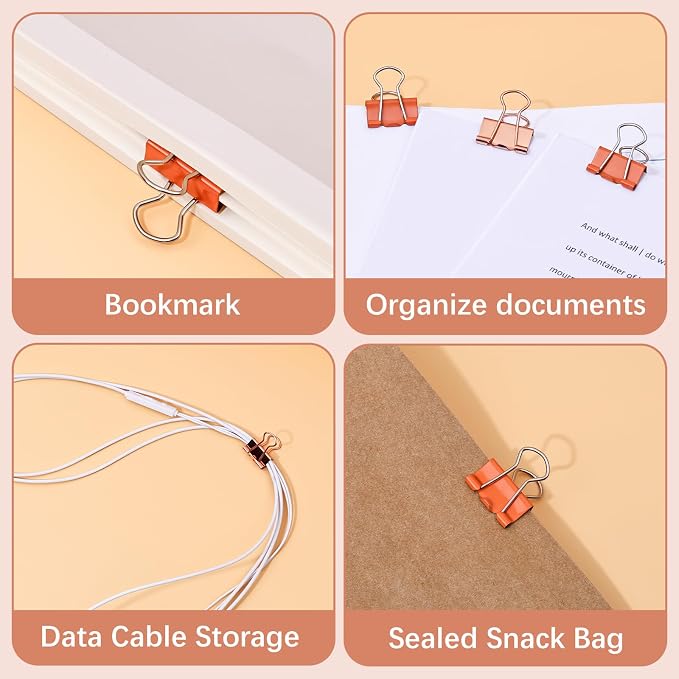 BAYTORY 40Pcs Binder Clips, Binder Clips Assorted Sizes, - Image 5