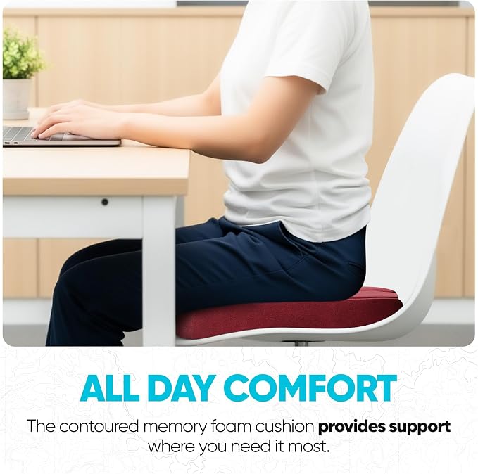 FORTEM Seat Cushion, Office Chair Cushion, Memory Foam Car Seat Cushions - Image 4