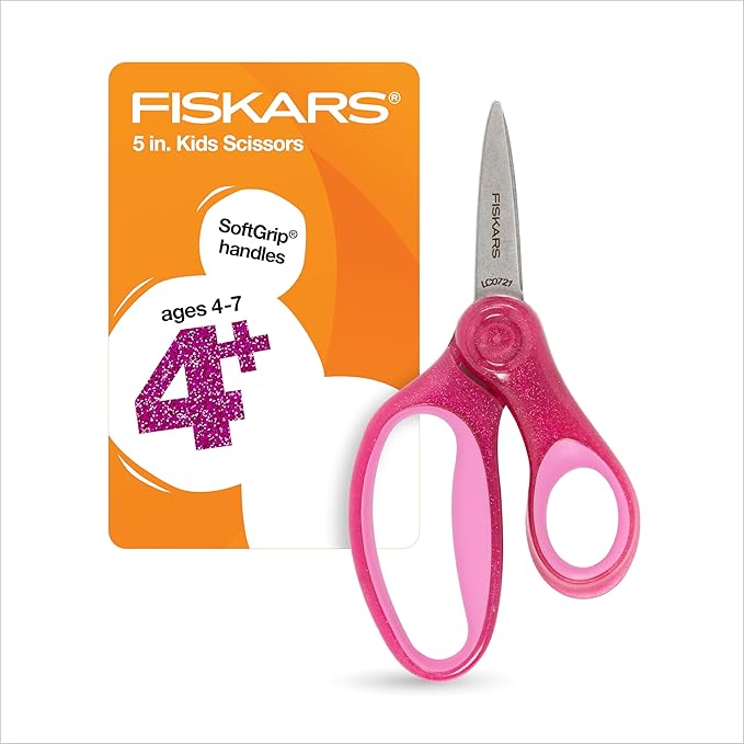 Fiskars 5" SoftGrip Pointed-Tip Glitter Scissors by Unknown