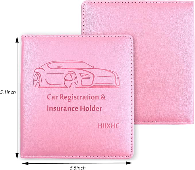 Car Registration and Insurance Holder, 5.5 x 5 Inch PU Leather Vehicle Glove - Image 3