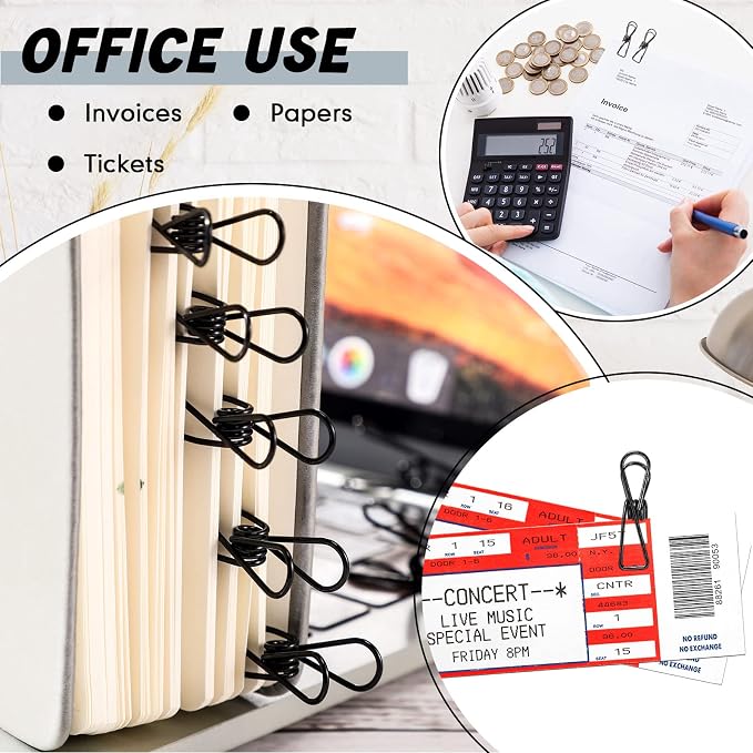 100 Pcs Paper Clips Metal Wire Hollow Out Clothespins Multi Purpose Utility - Image 4