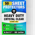 50 Pack of 8.5x11 Heavy Duty Crystal Clear Sheet Protectors by CraftSaints