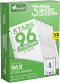 Ensight 3 Ring Page Dividers Bulk, 1/8 Cut Tab Dividers by ensight