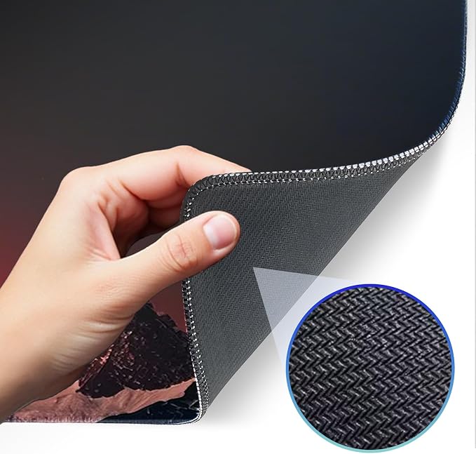 Gaming Mouse Pad, Large Desk Mat, Non-Slip Rubber Bottom, Stitched Edge Mouse - Image 4