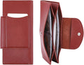 Brown PU Leather Cash Wallet Envelope All in One Long Bifold 2 Tier Reusable by QUALITYCALFOVERA