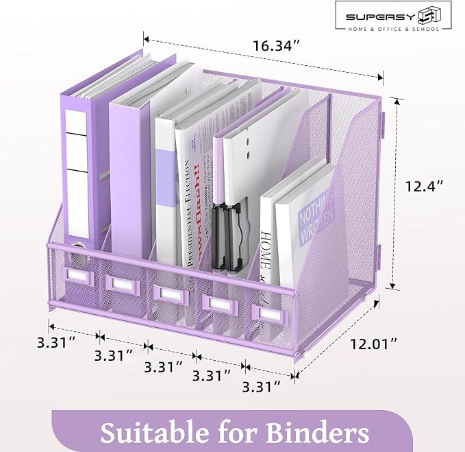 SUPEASY Desk Organizers Metal Desk Magazine File Holder - Image 3