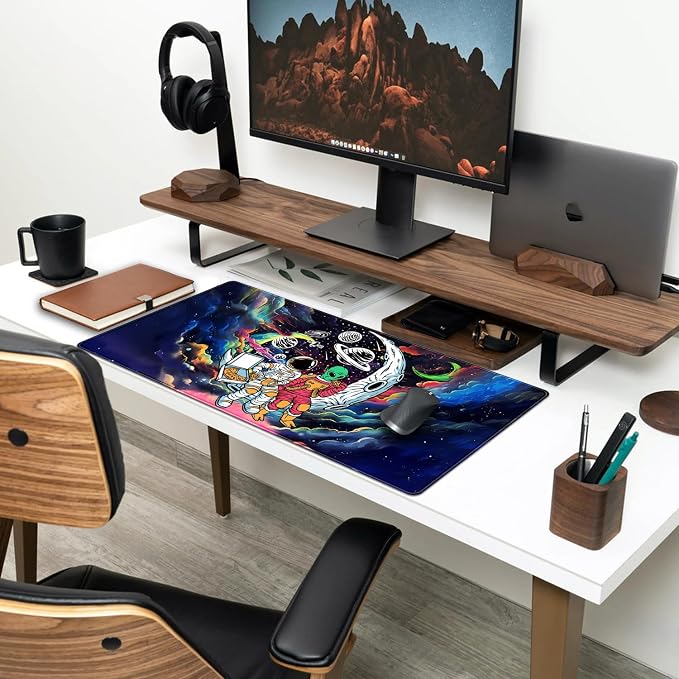 Funny Space Mouse Pad Desk Mat Astronaut Alien Large Gaming Mouse Pads Anime - Image 3