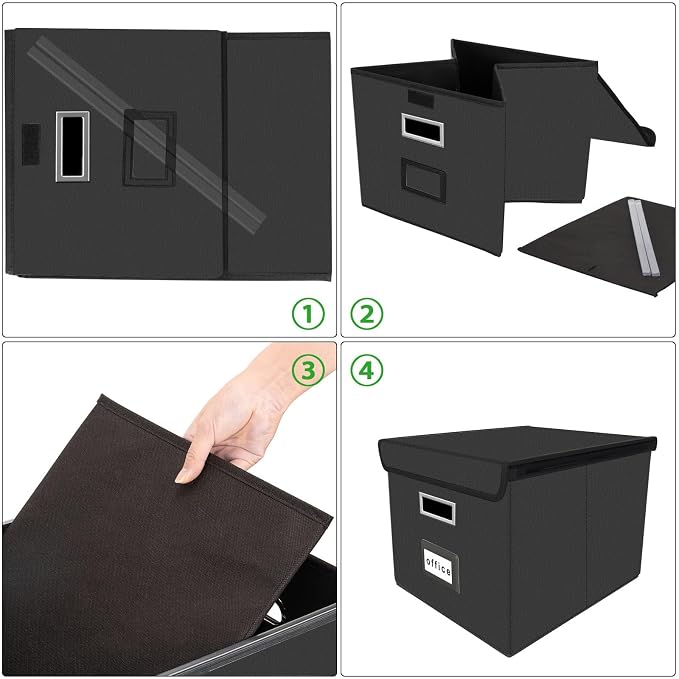 Portable Leather File Organizer Boxes - Image 5