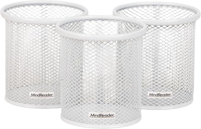 Mind Reader Pen and Accessories Holder, Desktop Organizer, Metal Mesh, 3.5"L x - Image 7