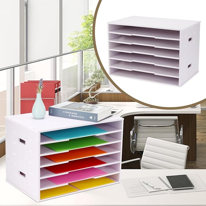 Construction Paper Organizer 18" x 12", 4 Tier Desktop File Storage Cardstock - Image 4