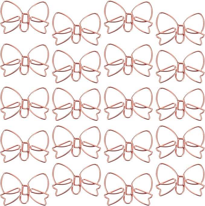 100PCS Rose Gold Paper Clips, Ymapinc Bow Paperclip, Fancy Metal Decorative by Unknown
