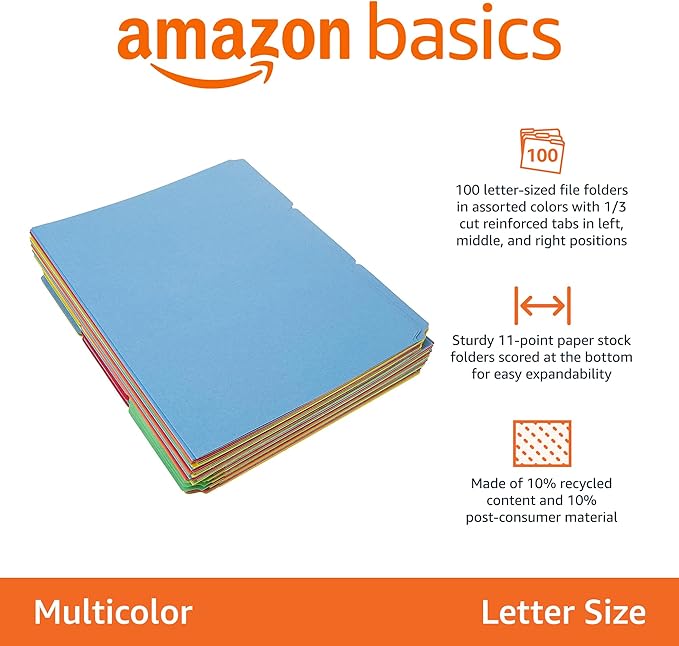 Amazon Basics Sturdy File Folders - Image 2