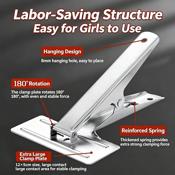 Extra Large 4.7" Heavy Duty Stainless Steel Binder Clip, Jumbo Paper Clamp - Image 3