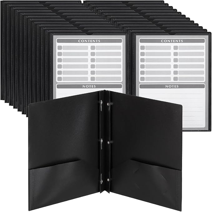 Mr. Pen- Plastic Folders with Pockets and Prongs, 24 Pack, Letter Size | Letter by MrPen
