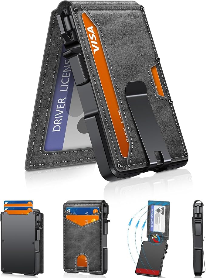 ZALVEX Wallet for Men, Mens Minimalist Wallet 9-13 Cards, Slim Compact Wallet by ZALVEX