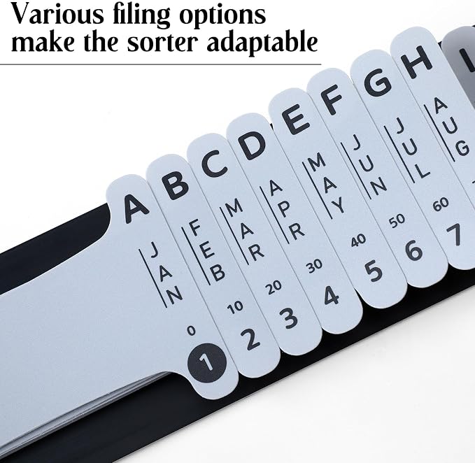 PerKoop Plastic Document Sorter Alphabetical File Organizer Compact Upright - Image 6