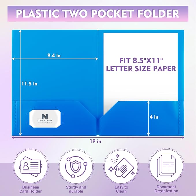 pmybupo Blue Plastic Folders - Image 2